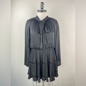 💚 3138. Tie Front Black Mini Dress